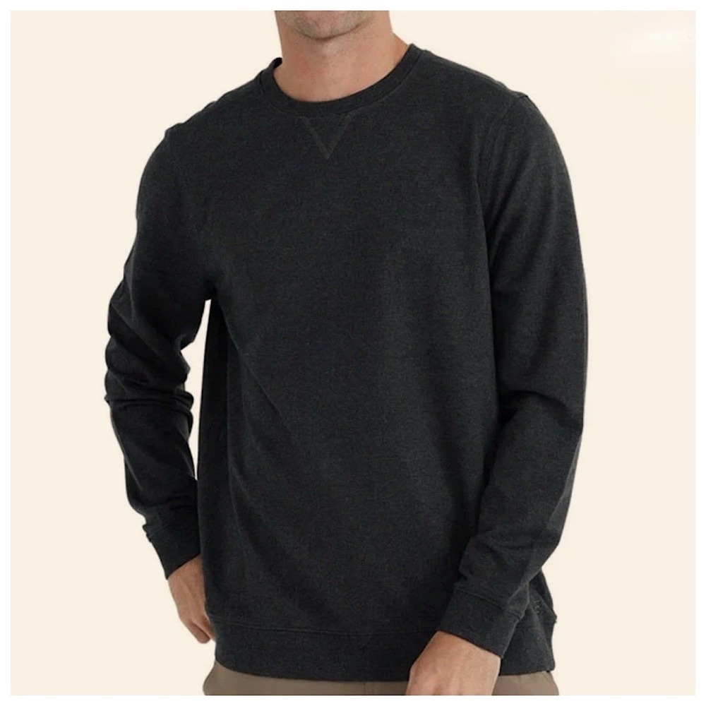 Free Fly Crew Sweatshirt Heritage Fleece Bamboo Pullover Mens Sz XL Charcoal
